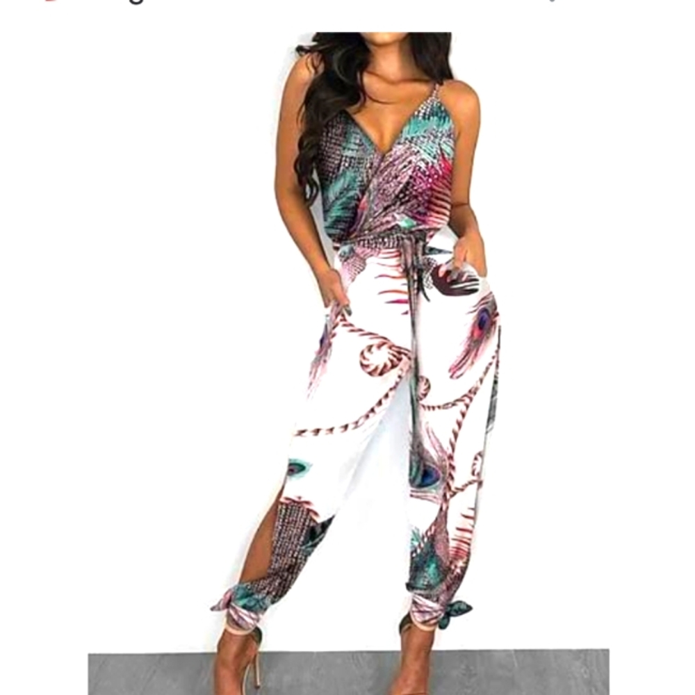 Tropical print jumpsuit